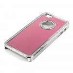 Wholesale iPhone 5 5S  Aluminum Diamond Chrome Case (Pink)